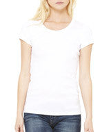 1003 Bella + Canvas Ladies' Baby Rib Short-Sleeve Scoop Neck Tee White