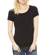 1003 Bella + Canvas Ladies' Baby Rib Short-Sleeve Scoop Neck Tee Black