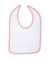 1004 Rabbit Skins Infant Jersey Contrast Trim Closure Bib White/ Pink