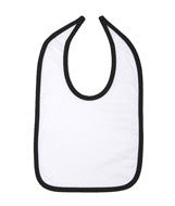 1004 Rabbit Skins Infant Jersey Contrast Trim Closure Bib White/ Black