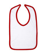 1004 Rabbit Skins Infant Jersey Contrast Trim Closure Bib White/ Red