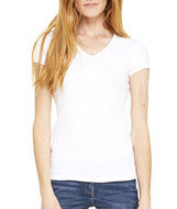 1005 Bella + Canvas Ladies' Baby Rib Short-Sleeve V-Neck Tee White