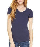 1005 Bella + Canvas Ladies' Baby Rib Short-Sleeve V-Neck Tee Navy