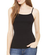 1011 Bella + Canvas Ladies' Baby Rib Spaghetti Strap Tank Black