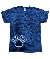 1170B Tie-Dye Youth Paw Print Tee Navy