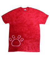 1170B Tie-Dye Youth Paw Print Tee Red