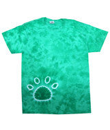 1170B Tie-Dye Youth Paw Print Tee Kelly