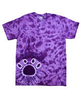 1170B Tie-Dye Youth Paw Print Tee Purple