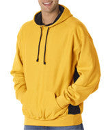 1250 Badger Adult Cross-Grain Color Block Hooded Fleece Gold/ Black