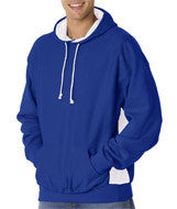 1250 Badger Adult Cross-Grain Color Block Hooded Fleece Royal/ White