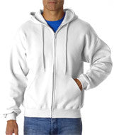 12600 Gildan DryBlend&reg; Adult Full-Zip Hooded Sweatshirt White