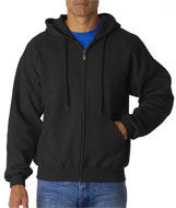 12600 Gildan DryBlend&reg; Adult Full-Zip Hooded Sweatshirt Black