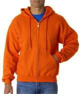 12600 Gildan DryBlend&reg; Adult Full-Zip Hooded Sweatshirt Safety Orange (50/50)