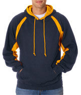 1262 Badger Adult Hook Hooded Fleece Navy/ Gold