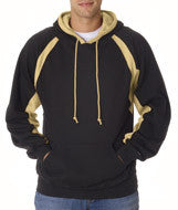 1262 Badger Adult Hook Hooded Fleece Black/ Vegas Gold