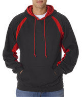 1262 Badger Adult Hook Hooded Fleece Black/ Red