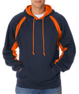 1262 Badger Adult Hook Hooded Fleece Navy/ Burnt Orange