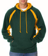 1262 Badger Adult Hook Hooded Fleece Forest/ Gold