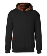 1264 Badger Adult Athletic Fleece Camo Accent Hooded Sweatshirt Black/ Force