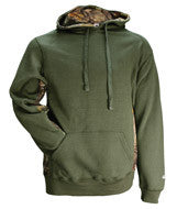 1264 Badger Adult Athletic Fleece Camo Accent Hooded Sweatshirt OD Green/ Force