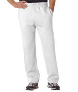 1277 Badger Adult Open-Bottom Fleece Pants White