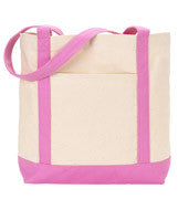 127 Gemline Ensign’s Boat Tote Natural/ Pink