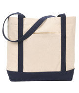 127 Gemline Ensign’s Boat Tote Natural/ Navy