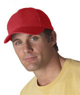 136 Anvil Solid Brushed Twill Cap Red