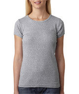 1441 Anvil Ladies' 1x1 Baby Rib Scoop Tee Heather Grey (90/10)