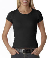 1441 Anvil Ladies' 1x1 Baby Rib Scoop Tee Black