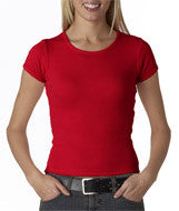 1441 Anvil Ladies' 1x1 Baby Rib Scoop Tee Red