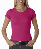 1441 Anvil Ladies' 1x1 Baby Rib Scoop Tee Raspberry