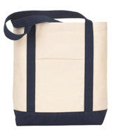 144 Gemline Captain’s Boat Bag Natural/ Navy