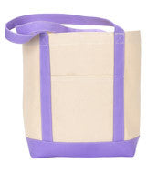 144 Gemline Captain’s Boat Bag Natural/ Lavender