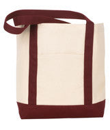 144 Gemline Captain’s Boat Bag Natural/ Burgundy