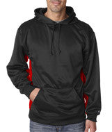 1454 Badger Adult BT5 Hooded Fleece Black/ Red