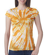 1455 Tie-Dye Juniors' Sublimation-Dyed Tee Gold Twist