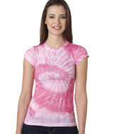 1455 Tie-Dye Juniors' Sublimation-Dyed Tee Pink