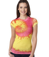 1455 Tie-Dye Juniors' Sublimation-Dyed Tee Fluorescent