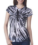 1455 Tie-Dye Juniors' Sublimation-Dyed Tee Black Twist