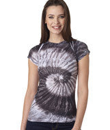 1455 Tie-Dye Juniors' Sublimation-Dyed Tee Black