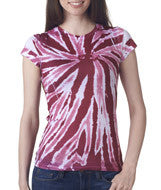 1455 Tie-Dye Juniors' Sublimation-Dyed Tee Wine Twist