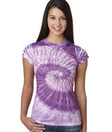 1455 Tie-Dye Juniors' Sublimation-Dyed Tee Purple