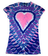 1455 Tie-Dye Juniors' Sublimation-Dyed Tee Purple Heart 648