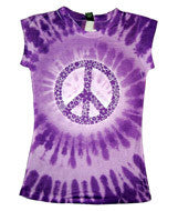 1455 Tie-Dye Juniors' Sublimation-Dyed Tee Peace Purple