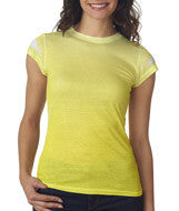 1455 Tie-Dye Juniors' Sublimation-Dyed Tee Yellow Fade 621