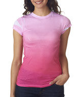 1455 Tie-Dye Juniors' Sublimation-Dyed Tee Pink Fade 625