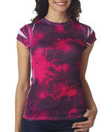 1455 Tie-Dye Juniors' Sublimation-Dyed Tee Static Red 682