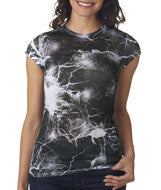 1455 Tie-Dye Juniors' Sublimation-Dyed Tee Static Black 681