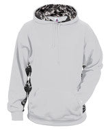 1464 Badger Digital Color Block Performance Hoodie White/ Black Digital